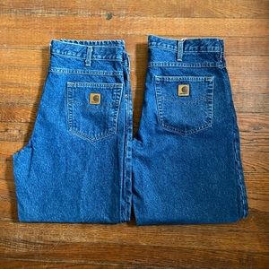 2 Carhartt B17 DST relaxed fit 34x30 denim jeans